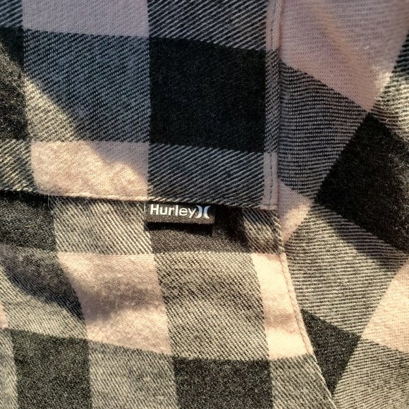 HURLEY Women's Wilson Pink Grey Long Sleeve Flannel in Large - Picture 6 of 10